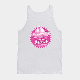 Pink Alien Wants to Believe Tank Top